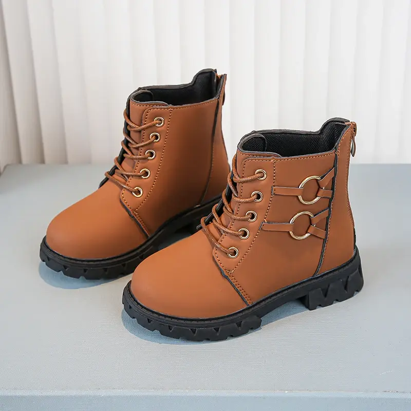 Autumn Trend Girls Ankle Boots 2025 New Kids School Boots Classic Black Non-slip Children Causal Platform Boots Fashion Zipper
