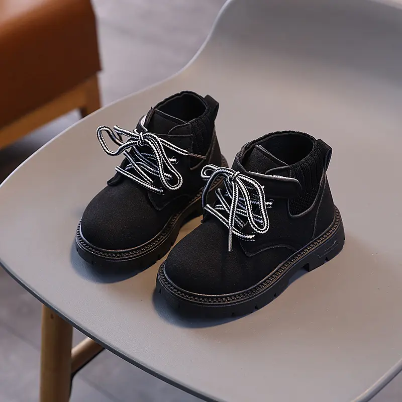 Spring Autumn Children's Ankle Boots Trend Classic Girls Fashion Causal Short Boots Versatile Round-toe Kids Boys Leather Boots