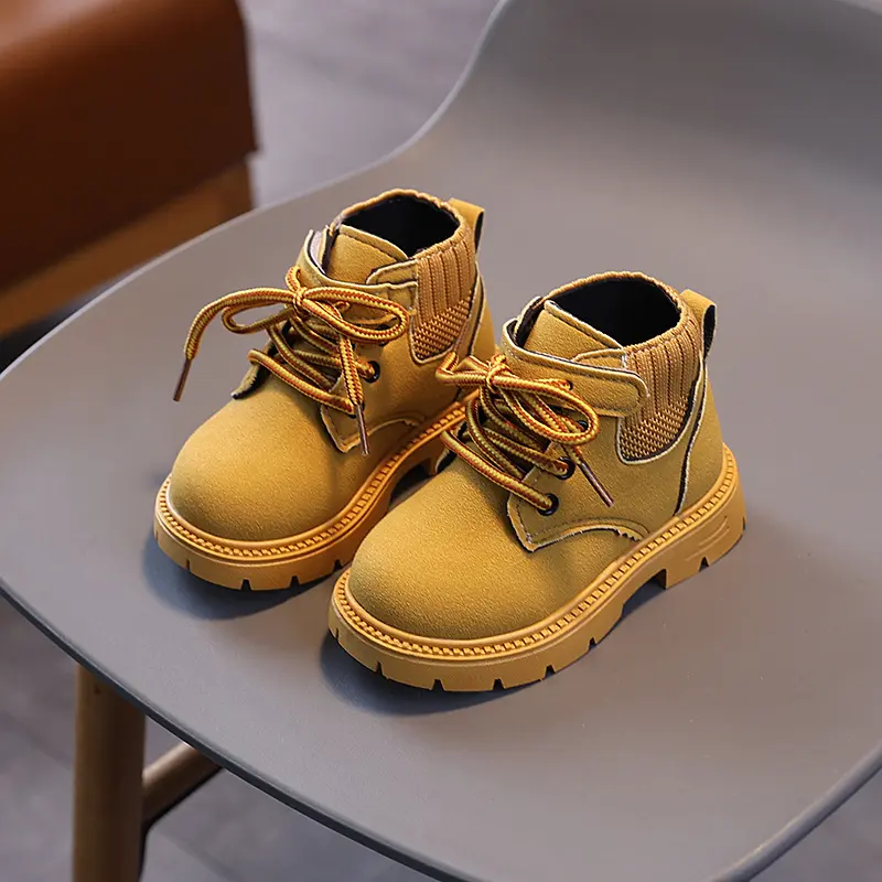 Spring Autumn Children's Ankle Boots Trend Classic Girls Fashion Causal Short Boots Versatile Round-toe Kids Boys Leather Boots