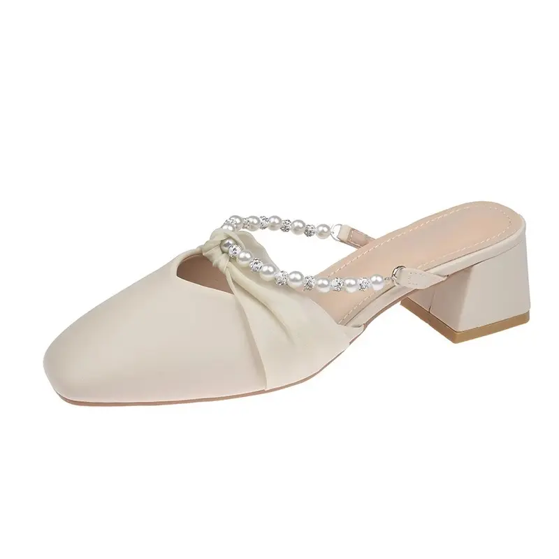 Women's Low-heeled Shoes Elegant New Women's Slip-on Shoes Lolita Versatile Slippers Fashion Chic Ladies Princess Causal Shoes