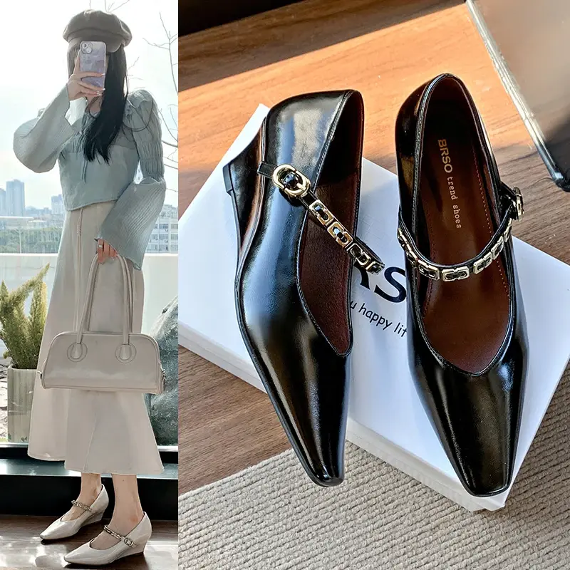 2025 Woman Elegant High-heels Spring New Fashion French Style Soft Bottom Anti-slippery Versatile Chic Wedding Princess Shoes
