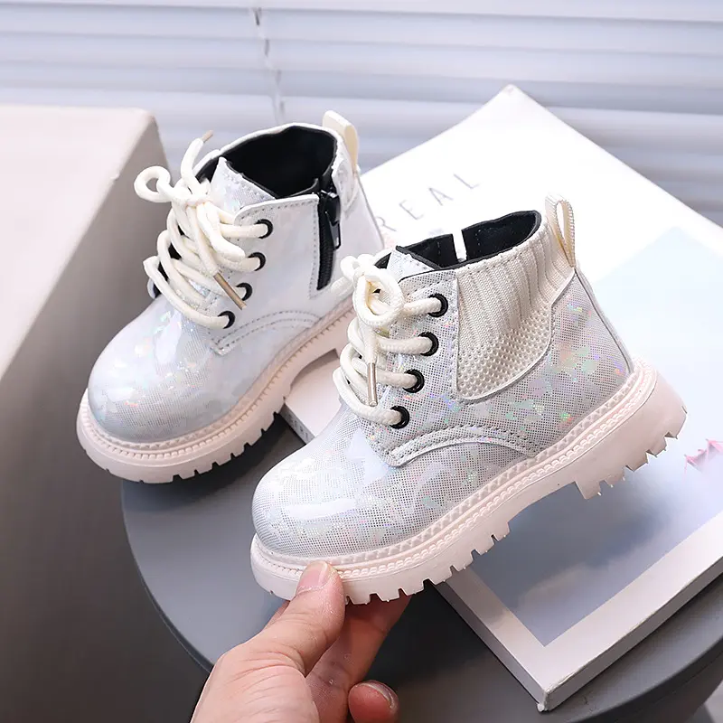 Children Fashion Boots Round Toes Side Zipper Kids Short Boots Side Zipper 2025 Autumn New Girls Ankle Boots Sweet Versatile