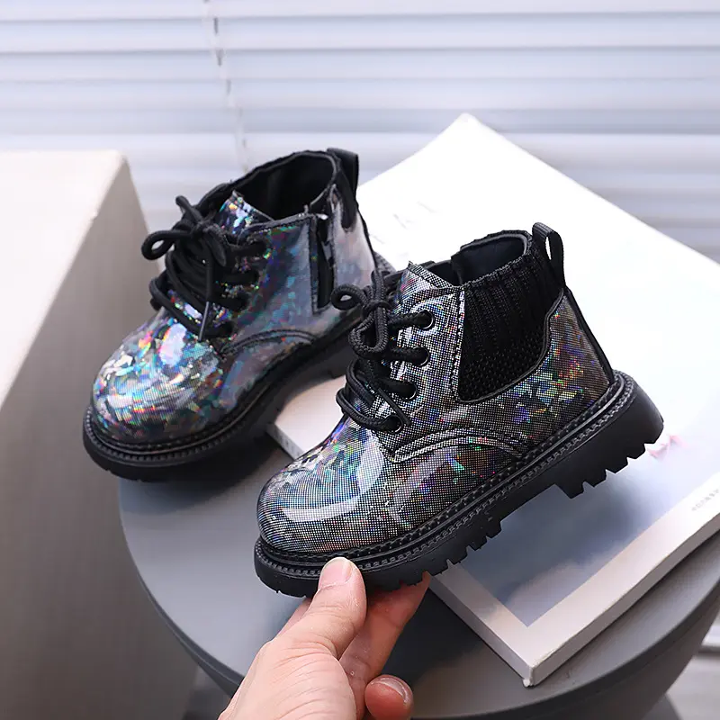 Children Fashion Boots Round Toes Side Zipper Kids Short Boots Side Zipper 2025 Autumn New Girls Ankle Boots Sweet Versatile