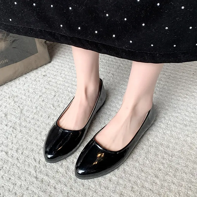 Women's Uniform Leather Shoes Spring Autumn Women Causal Flat Shoes Formal Versatile Black Ladies Ballet Shoes Non-slip Loafers