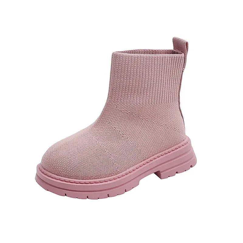 2025 New Girl Ankle Boots Autumn Non-slip Children's Simple School Boots Solid Color Trend Kids Fashion Platform Boots Versatile