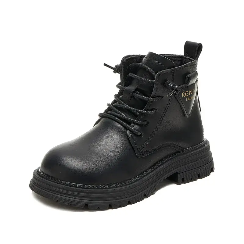 2025 Children Trend Boots for Girls Autumn Winter New Fashion Korean Style Soft Sole Non-slip Versatile British Princess Shoes