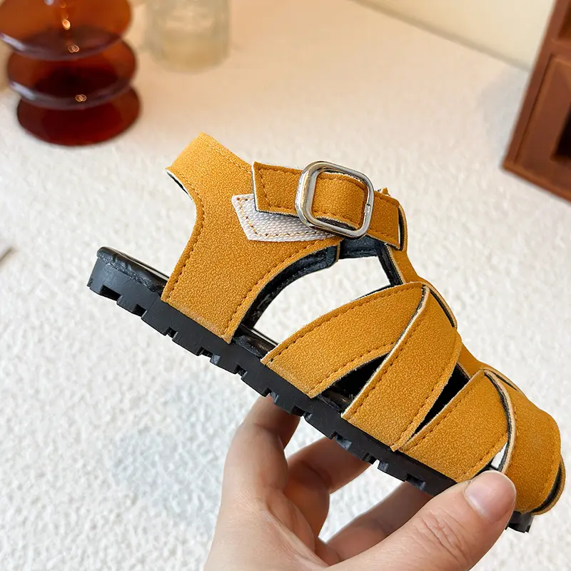 Children's Sandals 2025 Solid Color Braided Casual Shoes for Baby Girls Soft Sole Anti-Slip Girls Wrap Toes Shoes Sandals I05213