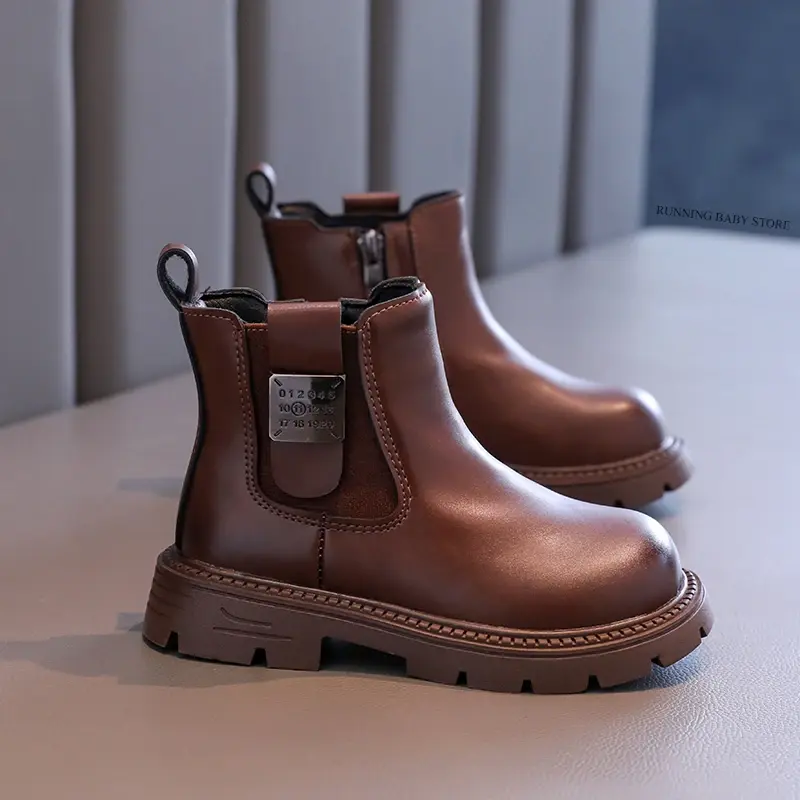 Must-haves England Style Wedding Party Winter Boots for Children Flat Heel Chelsea Boots Kids Girl Cold-proof Short Boots H11271