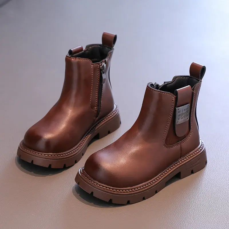 Must-haves England Style Wedding Party Winter Boots for Children Flat Heel Chelsea Boots Kids Girl Cold-proof Short Boots H11271