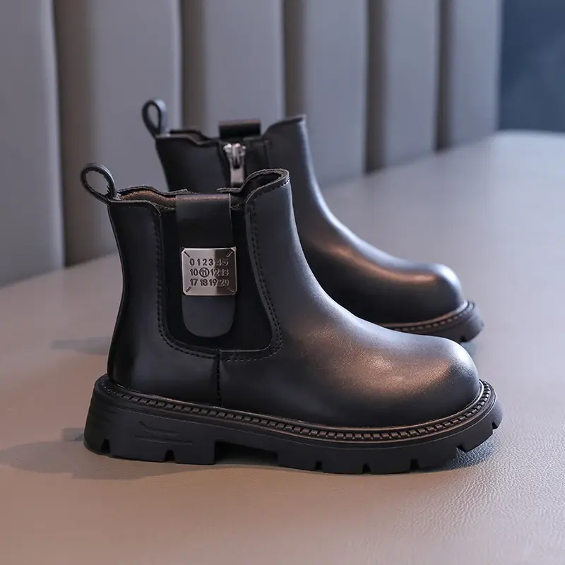 Must-haves England Style Wedding Party Winter Boots for Children Flat Heel Chelsea Boots Kids Girl Cold-proof Short Boots H11271