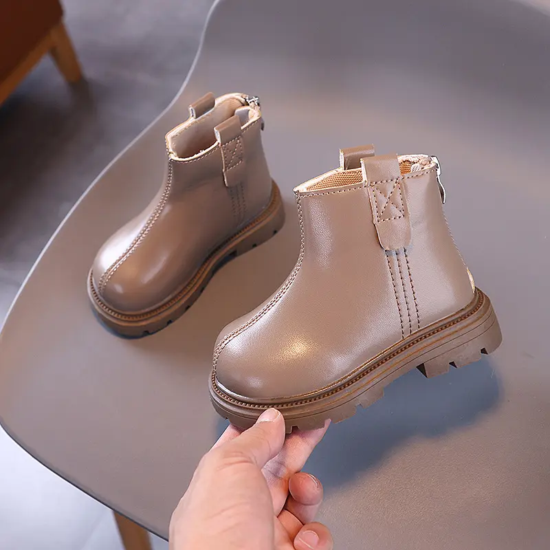 England Style Short Boots for Kids Handsome Boys Platform Ankle Boots Autumn School Children Shoes Girls Chelsea Boots I06109