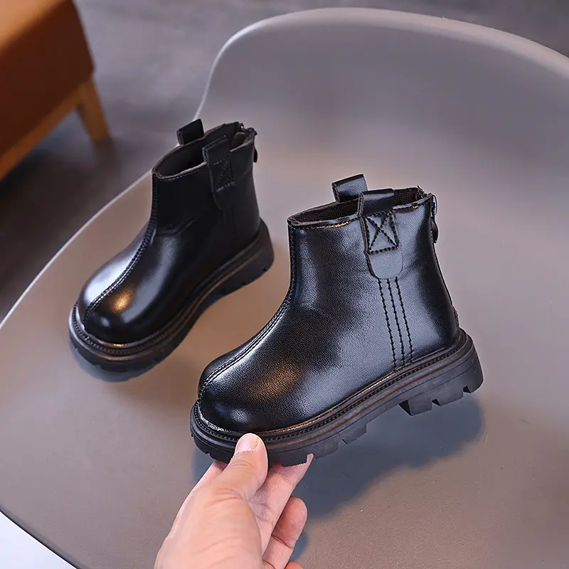 England Style Short Boots for Kids Handsome Boys Platform Ankle Boots Autumn School Children Shoes Girls Chelsea Boots I06109