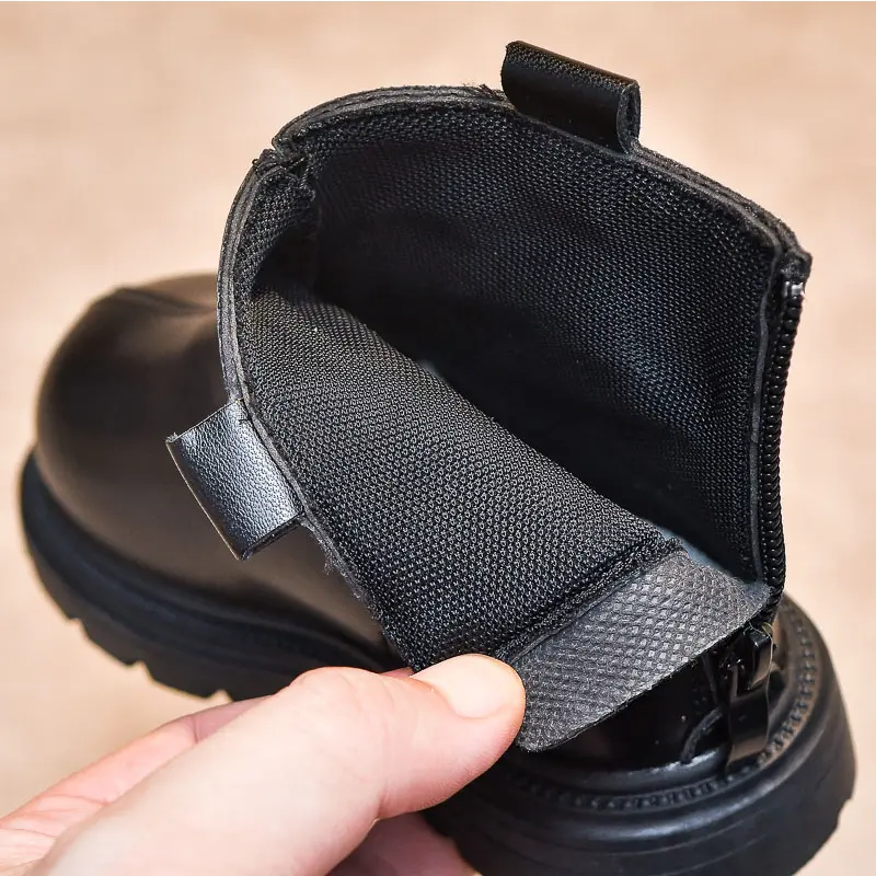 England Style Short Boots for Kids Handsome Boys Platform Ankle Boots Autumn School Children Shoes Girls Chelsea Boots I06109