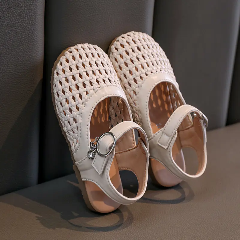 2025 Summer Girls Braided Wrap-Toes Princess Slingback Shoes Baby Soft Sole Cute Sandals Korean Style Student Beach Shoes I05135