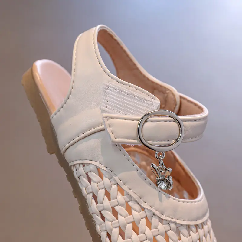 2025 Summer Girls Braided Wrap-Toes Princess Slingback Shoes Baby Soft Sole Cute Sandals Korean Style Student Beach Shoes I05135