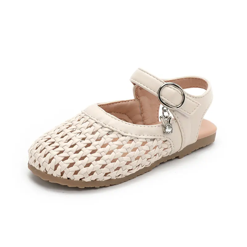 2025 Summer Girls Braided Wrap-Toes Princess Slingback Shoes Baby Soft Sole Cute Sandals Korean Style Student Beach Shoes I05135