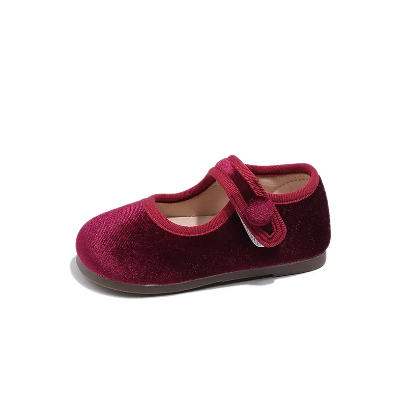 New Kids Leather Shoe Solid Color Versatile Princess Childrens Flats Fashion Causal Black School Girl Shoes Spring Autumn H04031
