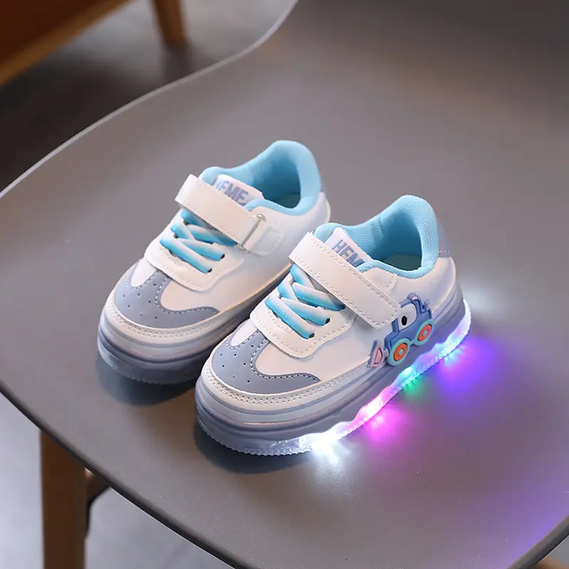 Funny LED Shoes for Children 0-3 Yrs Childhood Baby Boy Flat Shoes Luminous Sole Children Sneaker New Toddler Girls Shoes H06204