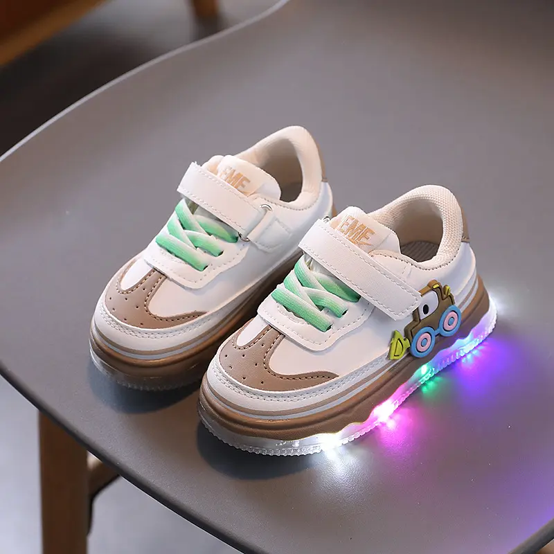 Funny LED Shoes for Children 0-3 Yrs Childhood Baby Boy Flat Shoes Luminous Sole Children Sneaker New Toddler Girls Shoes H06204
