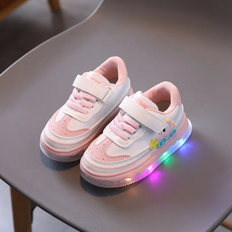 Funny LED Shoes for Children 0-3 Yrs Childhood Baby Boy Flat Shoes Luminous Sole Children Sneaker New Toddler Girls Shoes H06204