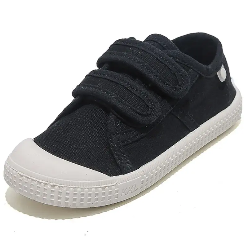 Unisex 2024 New All-match Child Girl Sneakers Flat Heel Children Shoes for Kids Boys Pupils Button Canvas Baby Shoes Kids F08123