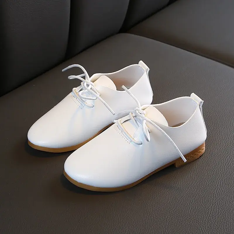 Nice Toddler Little Girl PU Leather Shoes Formal Boys School Shoes Student Lace Up Evening Party Dresses for Kids Baby H04183