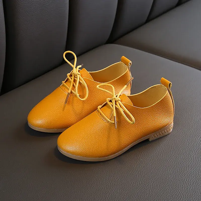 Nice Toddler Little Girl PU Leather Shoes Formal Boys School Shoes Student Lace Up Evening Party Dresses for Kids Baby H04183