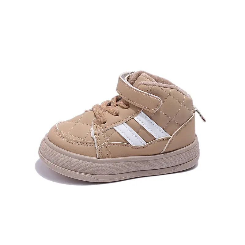 Winter Children Snow Boots Boys New Striped Design Warm Plush Casual Ankle Boots Velvet Non-slip Girl Sport Shoes Sneaker H10316