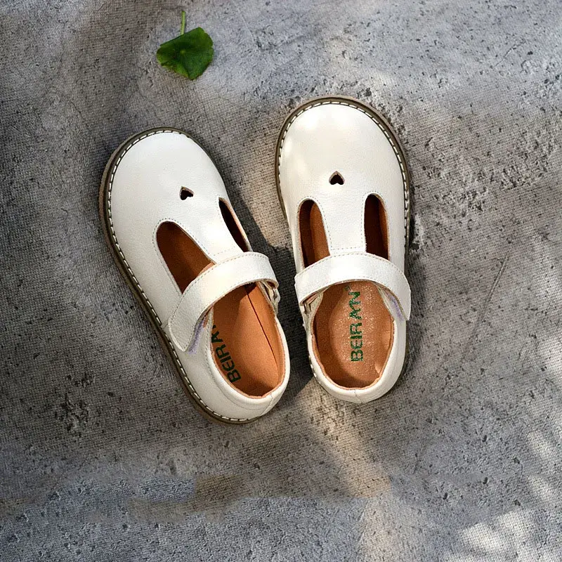 Formal Girls Dress Shoes for Holiday Party Baby Girl Shoes Low Heels Kids Genuine Leather Shoes Heart-shape Child Sneaker H06192