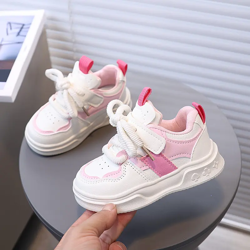 Children's Sneakers Kids Fashion Design White Non-slip Casual Shoes Boys Girls Breathable Sneakers Toddlers Outdoor Shoes I01123