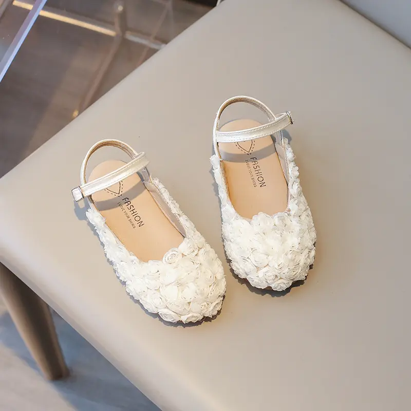 Cover Toe Children Shoes Girls Sandals Lace Flower Designer Sandal for Girl Princess Slingback Shoes Nice Rose Shoes Kids H02273