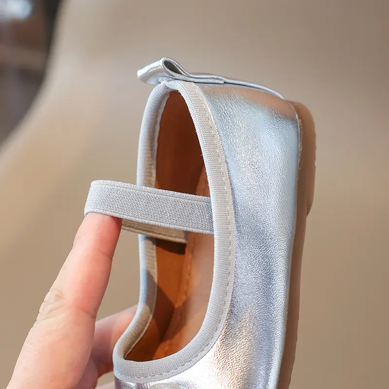 2025 Spring Elegant Bowknot Ballet Flats Classic Shoe Round Toe Comfort Slip-On Girls Fashion Loafers Leather Party Shoes I01223