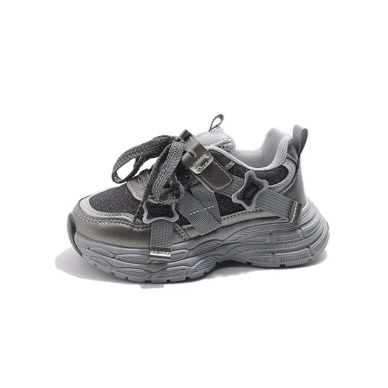 Matte Sequins Kids Running Shoes Girl Trend Youngsters Teens Casual Walking Students Sneakers Stylish Outdoor Sport Shoes I02212