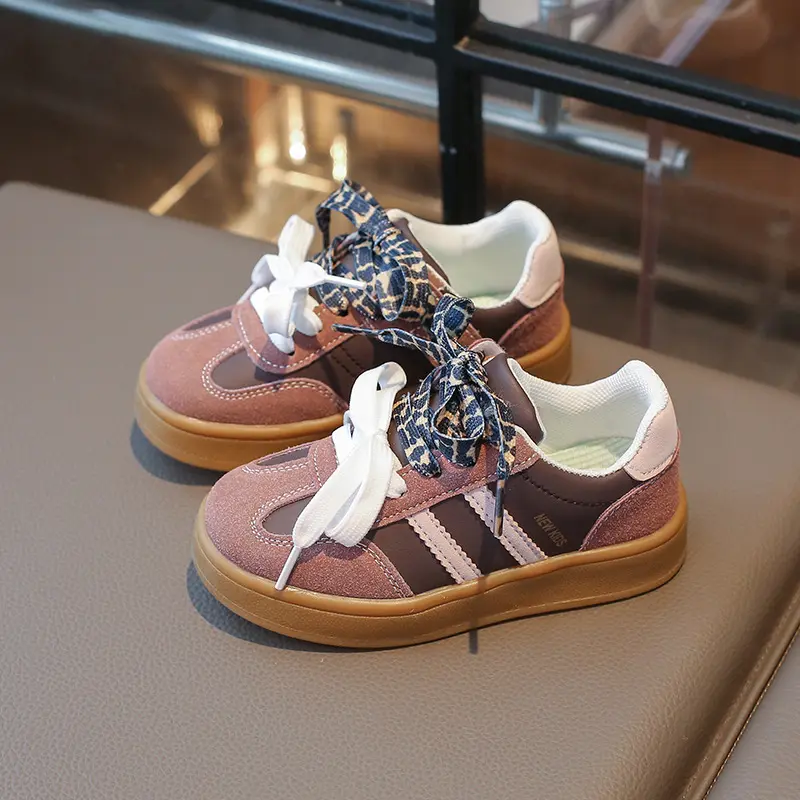 Children's Sneakers Kids Brand Design Stripes Casual Shoes Boys Girls Double Shoelace Sneakers Outdoor Walking Shoes Kids I02173
