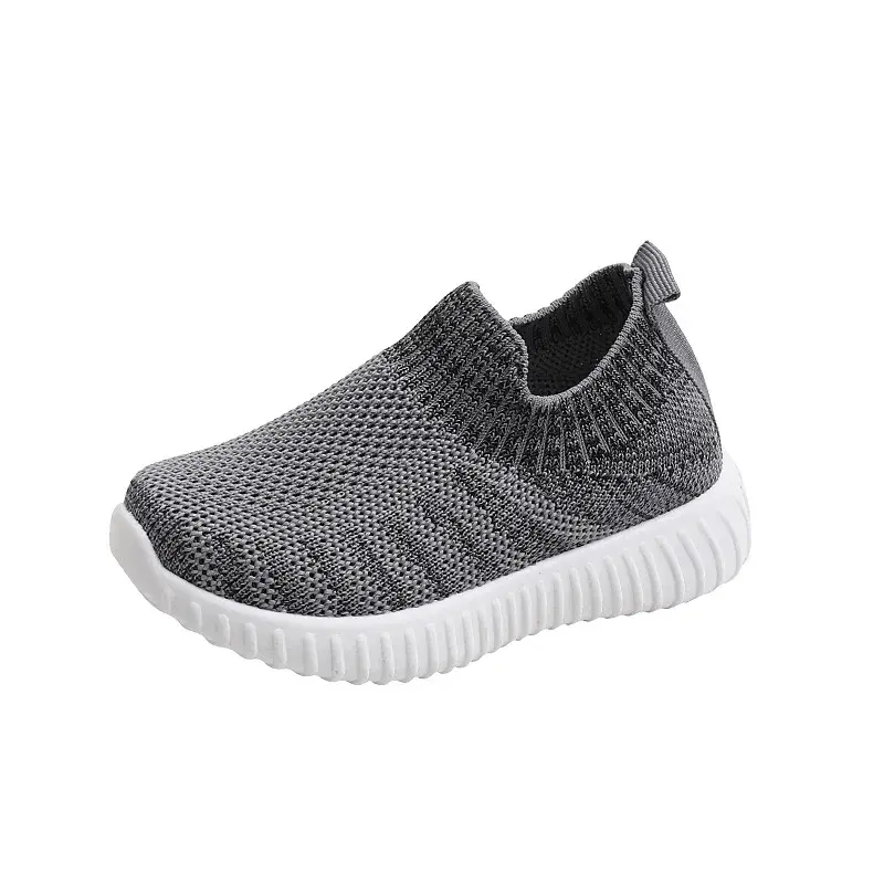 2025 Little Kids Shoes Boys Girls Knitted Fabric Sock Shoes Casual Breathable Baby Sneakers Fashion Stripe Children Shoes I07092