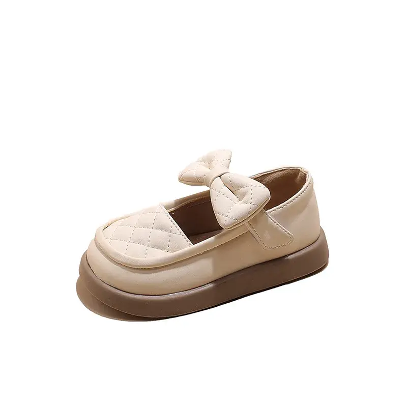 Elegant Palid Pattern Vamp School Shoes Girls Fully Flat Heeled Little Girl mary jane Shoes Child Princess Casual Shoes G08251