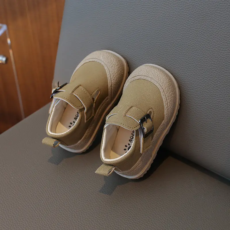 2024 Retro Baby Boys Leather Shoes Shallow Toddler Girls Leisure Wedding Shoes Infant First Communion Party Baptism Shoes H03031