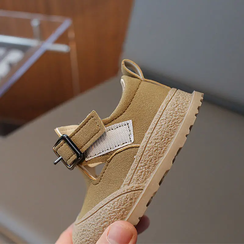 2024 Retro Baby Boys Leather Shoes Shallow Toddler Girls Leisure Wedding Shoes Infant First Communion Party Baptism Shoes H03031