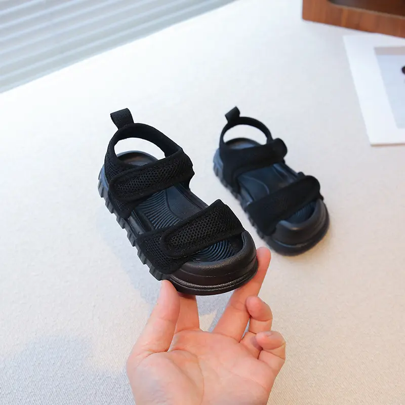 Children's Shoes 2025 Summer Comfortable Non Slip Platform Canvas Sandals for Kids Leisure Flat Canvas Summer Sport Shoes I05162