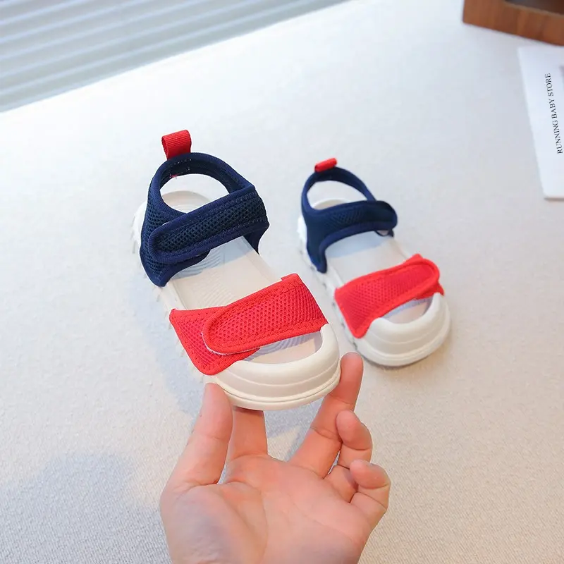 Children's Shoes 2025 Summer Comfortable Non Slip Platform Canvas Sandals for Kids Leisure Flat Canvas Summer Sport Shoes I05162