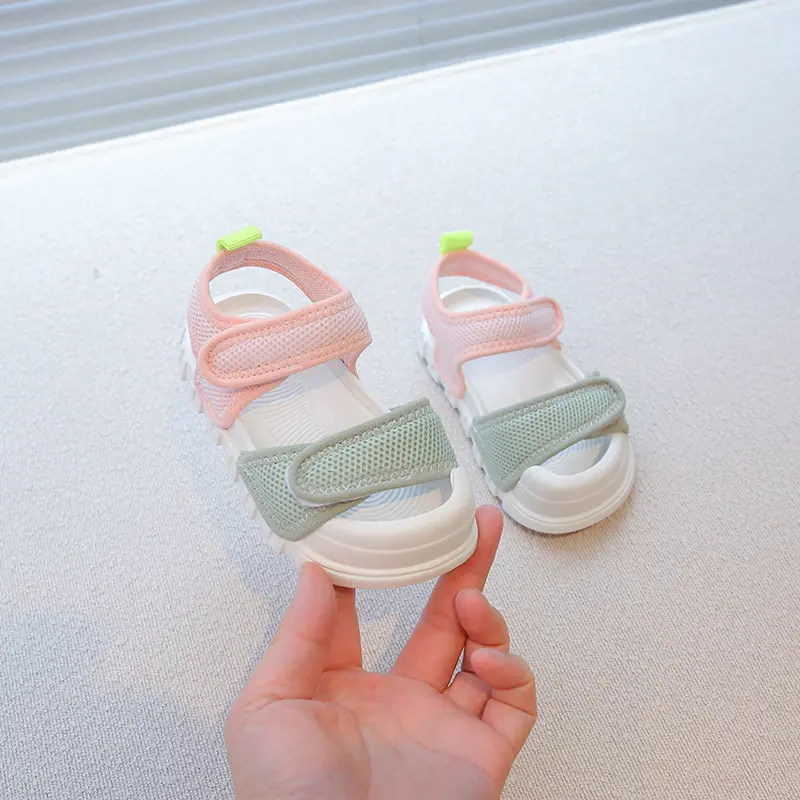 Children's Shoes 2025 Summer Comfortable Non Slip Platform Canvas Sandals for Kids Leisure Flat Canvas Summer Sport Shoes I05162