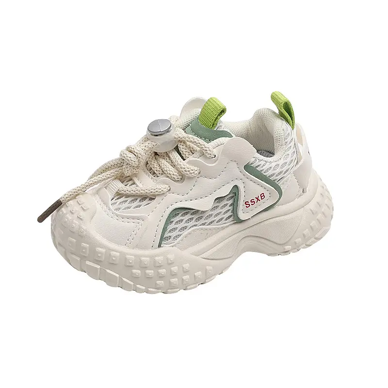 Chunky Sneaker for Children Mesh Platform Shoes Pure Color Elastic Band Girl Trendy Trainers Thick Sole Boys School Shoes I07243