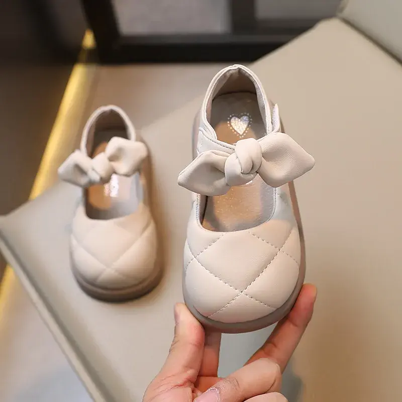 Children Leather Shoes Girls Princess Shoes Toddler Sweet Cute Flat Soft Casual mary jane for Kids Girl School Plaid Shoe G08183
