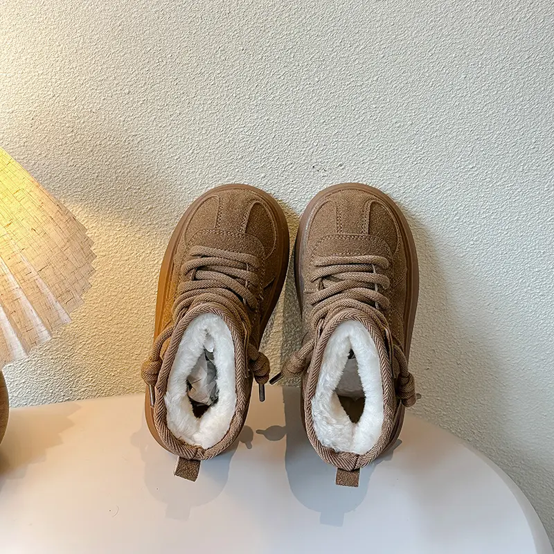 New Winter Children's Snow Boots 2024 Warm Comfortable Student Cotton Shoes Outdoor Thick Velvet Versatile Platform Shoes H11131