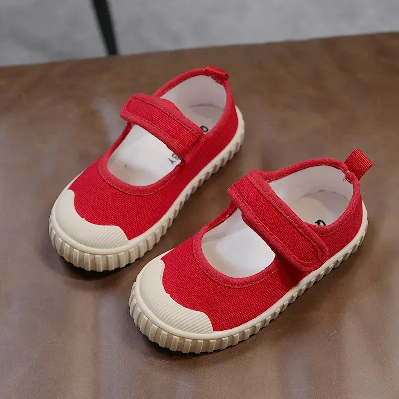 2024 New Spring Non-leather Casual Shoes for Girls Flat Heel Children Canvas Shoes Toddler Girl Sneaker School Footwear H02231