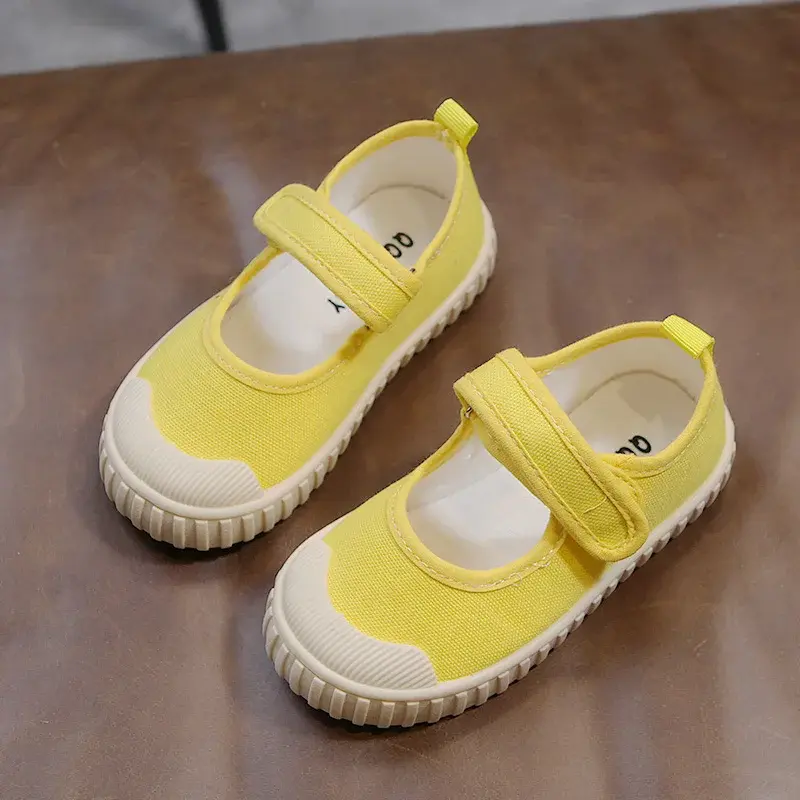 2024 New Spring Non-leather Casual Shoes for Girls Flat Heel Children Canvas Shoes Toddler Girl Sneaker School Footwear H02231