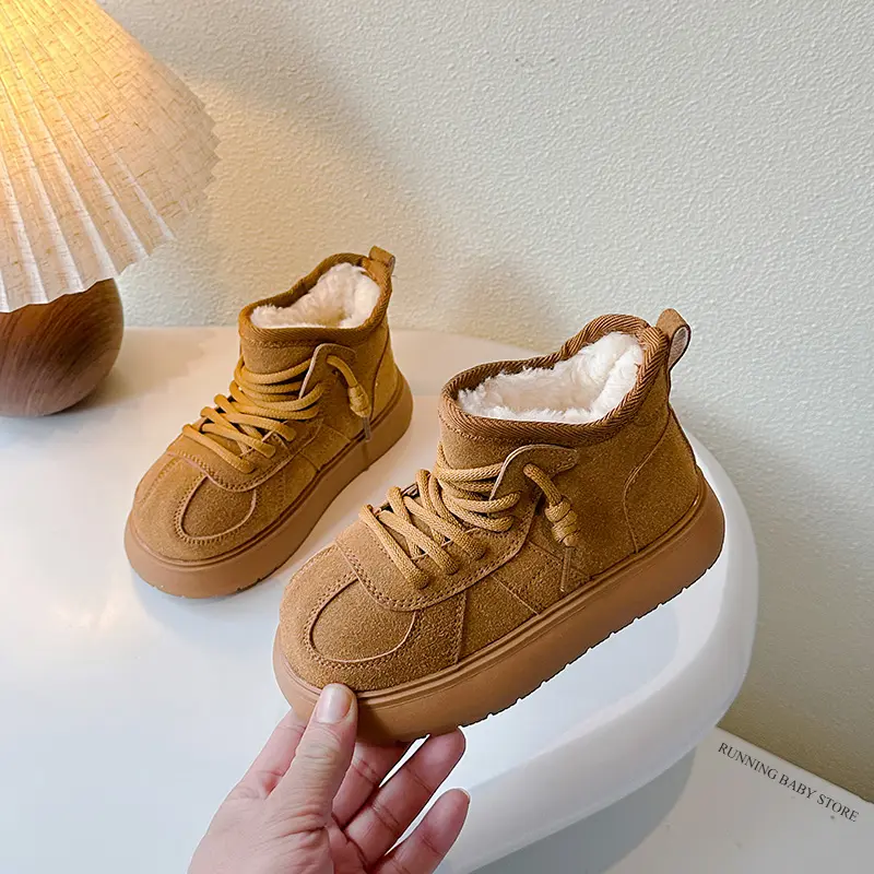 New Winter Children's Snow Boots 2024 Warm Comfortable Student Cotton Shoes Outdoor Thick Velvet Versatile Platform Shoes H11131