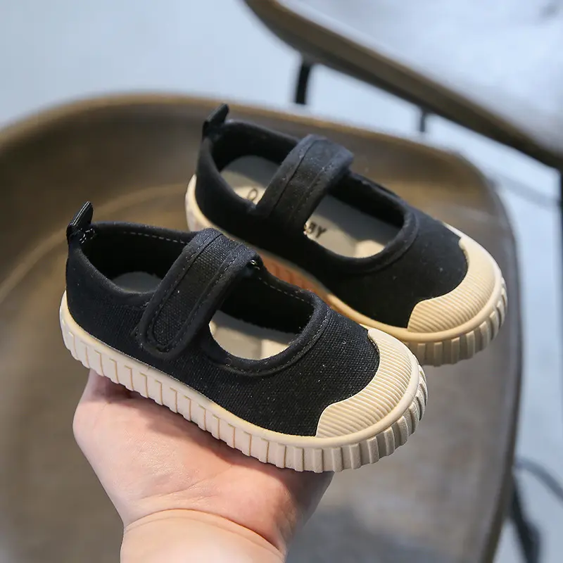 2024 New Spring Non-leather Casual Shoes for Girls Flat Heel Children Canvas Shoes Toddler Girl Sneaker School Footwear H02231