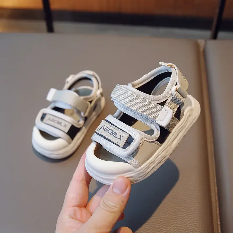 Children's Sandals Summer Baby Toddler Sandals Soft Bottom Non-Slip Boys Girls Sport Kids Sandals Toe-covered Beach Shoes G06104