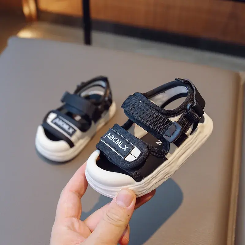 Children's Sandals Summer Baby Toddler Sandals Soft Bottom Non-Slip Boys Girls Sport Kids Sandals Toe-covered Beach Shoes G06104